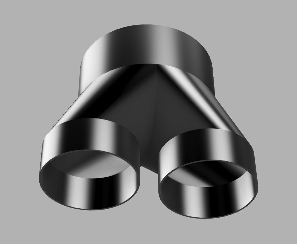 6" to 6" 2-Way Splitter Duct Connection for Woodwork Dust, Grow Tent