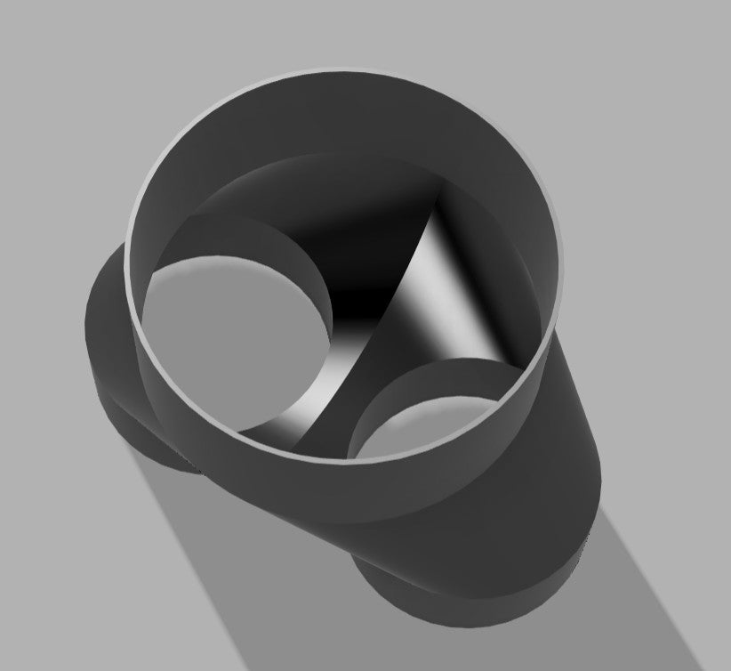 6" to 6" 2-Way Splitter Duct Connection for Woodwork Dust, Grow Tent