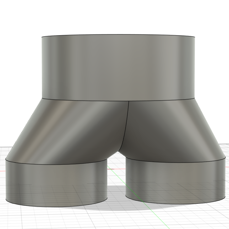 6" to 6" 2-Way Splitter Duct Connection for Woodwork Dust, Grow Tent