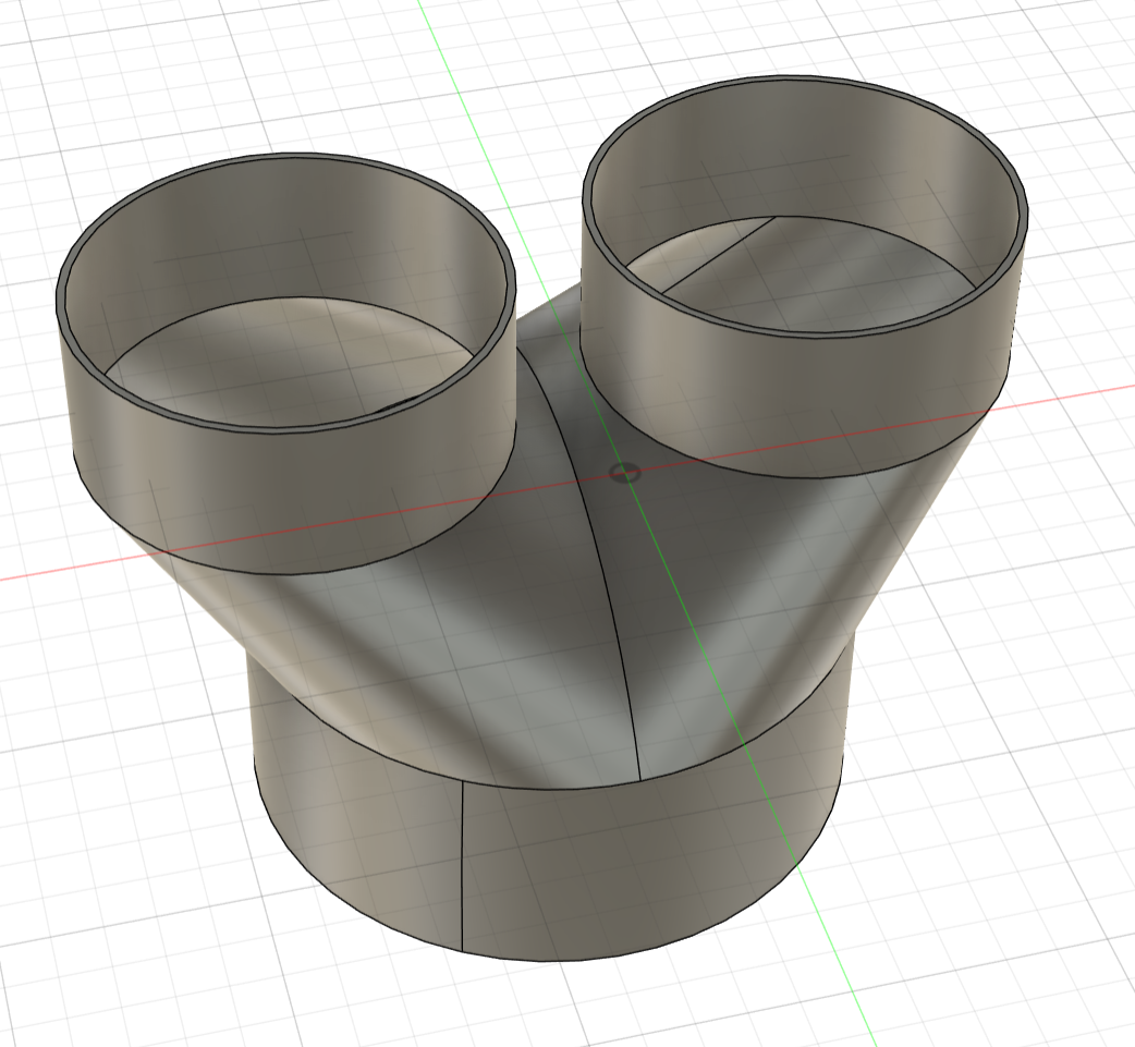 6" to 6" 2-Way Splitter Duct Connection for Woodwork Dust, Grow Tent