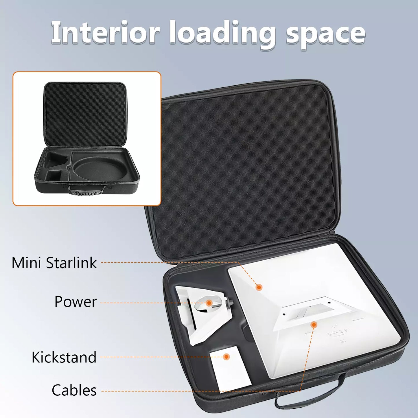 Water Proof Travel Case for Starlink Mini Dish Kickstand and Satellite Accessories - Shock-Resistant