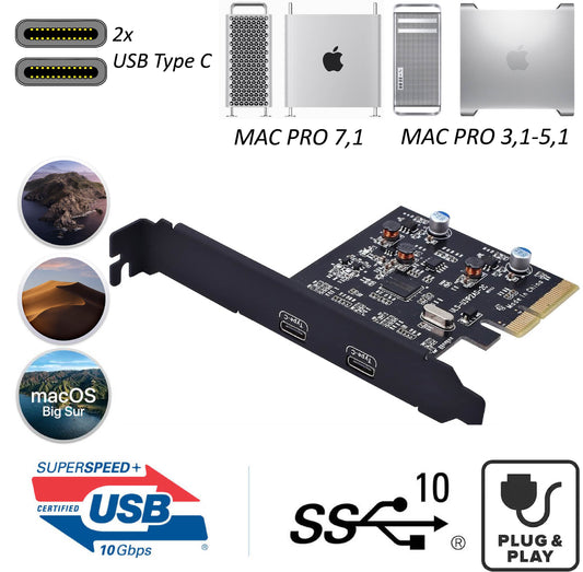 USB 3.1 Type C PCIe Adapter For Mac Pro