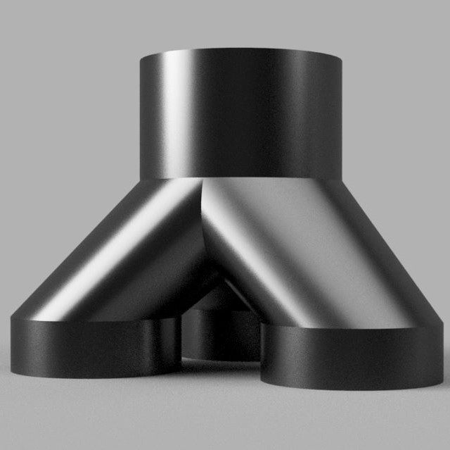 6" to 6" 3-Way Splitter Duct Connection for Woodwork Dust, Grow Tent