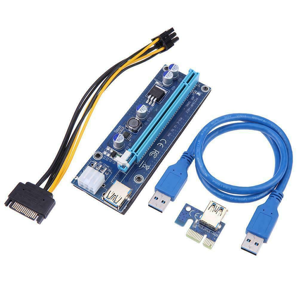 GPU Riser Card PCI-E Ver009s 1x to 16x USB Miner