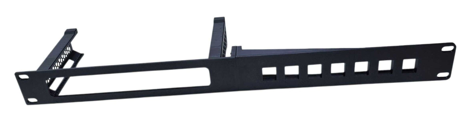 Black metal bracket on a white background