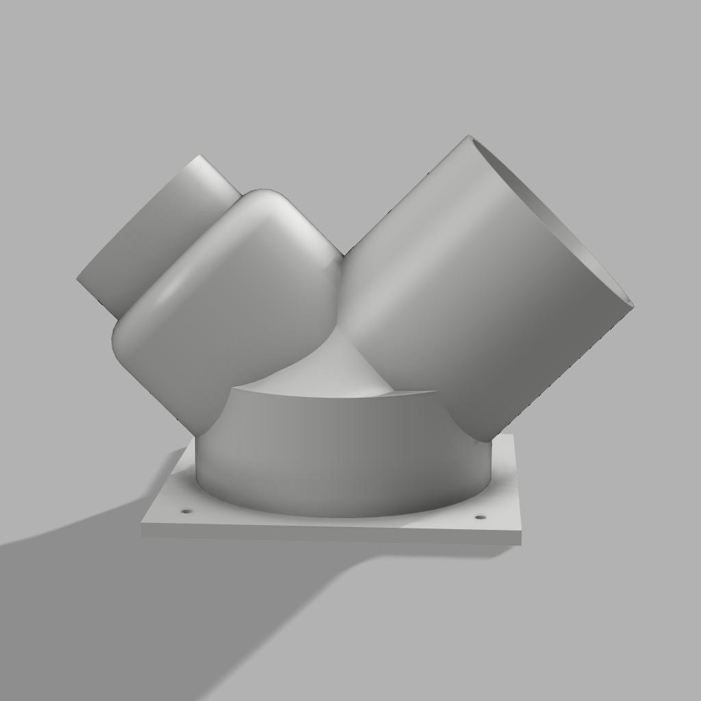 5" Port to 1x 4" Duct & 1x 3" Duct WYE 2-Way Splitter Duct Connection for HVAC, Woodwork Dust, Grow Tent