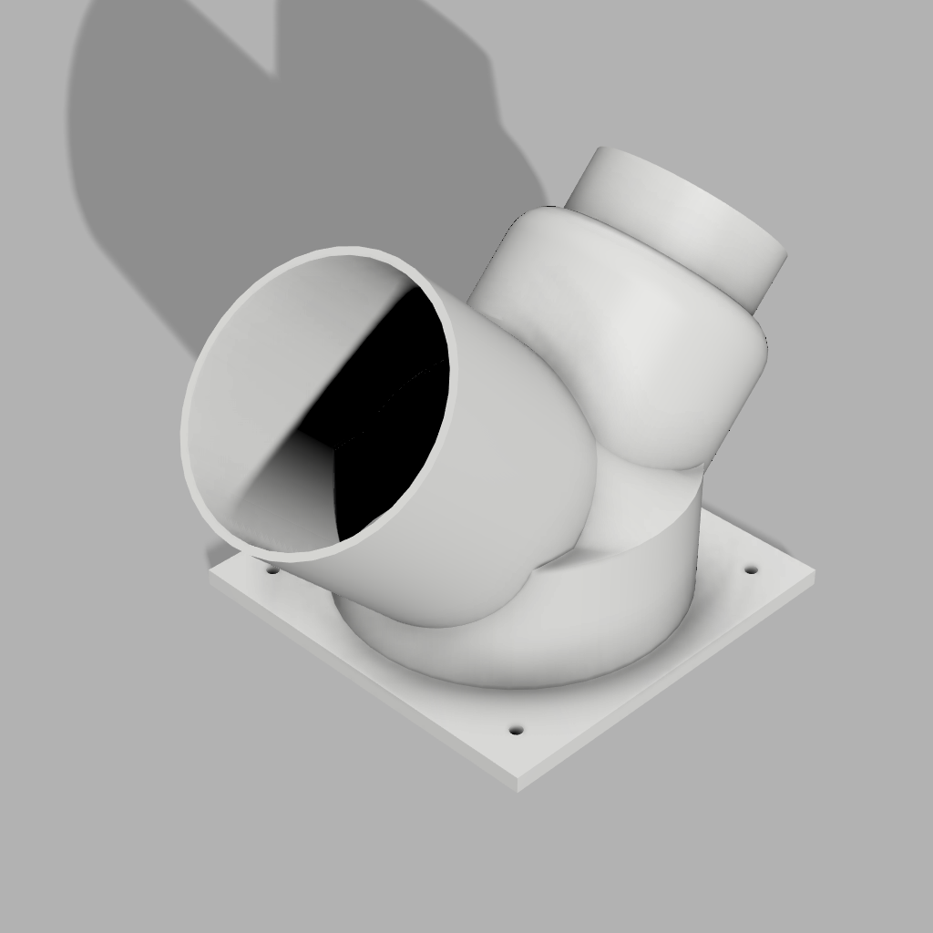 5" Port to 1x 4" Duct & 1x 3" Duct WYE 2-Way Splitter Duct Connection for HVAC, Woodwork Dust, Grow Tent
