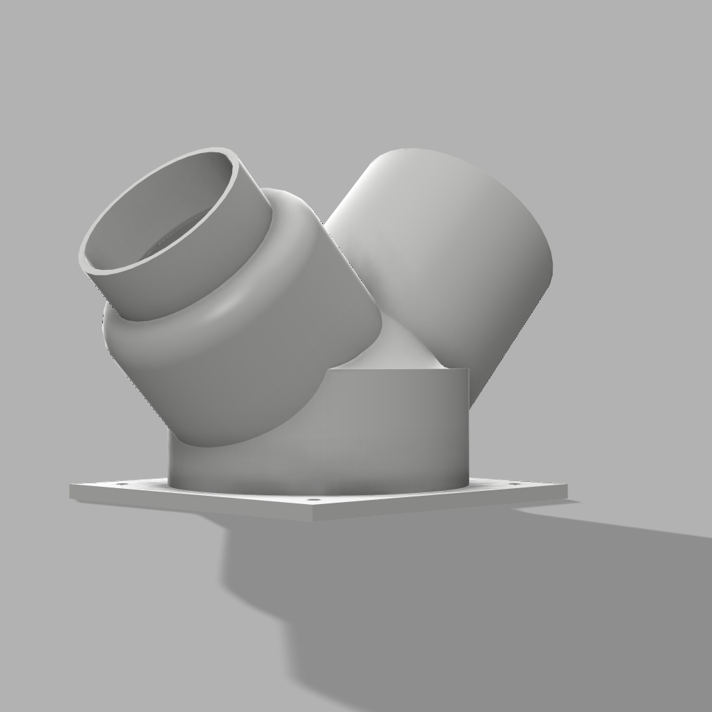 5" Port to 1x 4" Duct & 1x 3" Duct WYE 2-Way Splitter Duct Connection for HVAC, Woodwork Dust, Grow Tent
