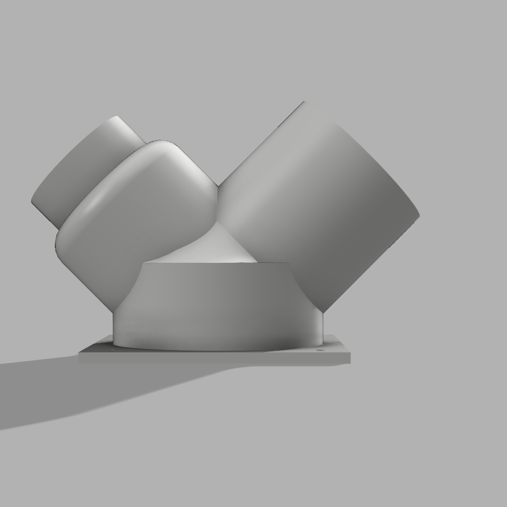 5" Port to 1x 4" Duct & 1x 3" Duct WYE 2-Way Splitter Duct Connection for HVAC, Woodwork Dust, Grow Tent