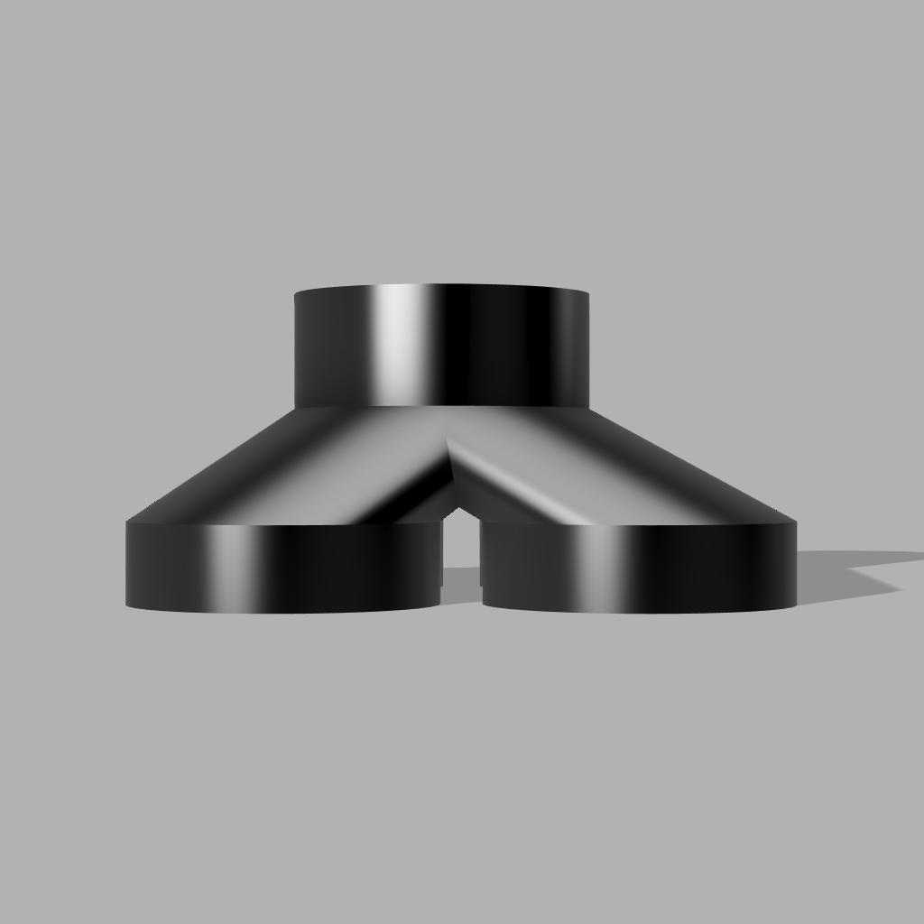 6" to 6" 4-Way Splitter Duct Connection for Woodwork Dust, Grow Tent