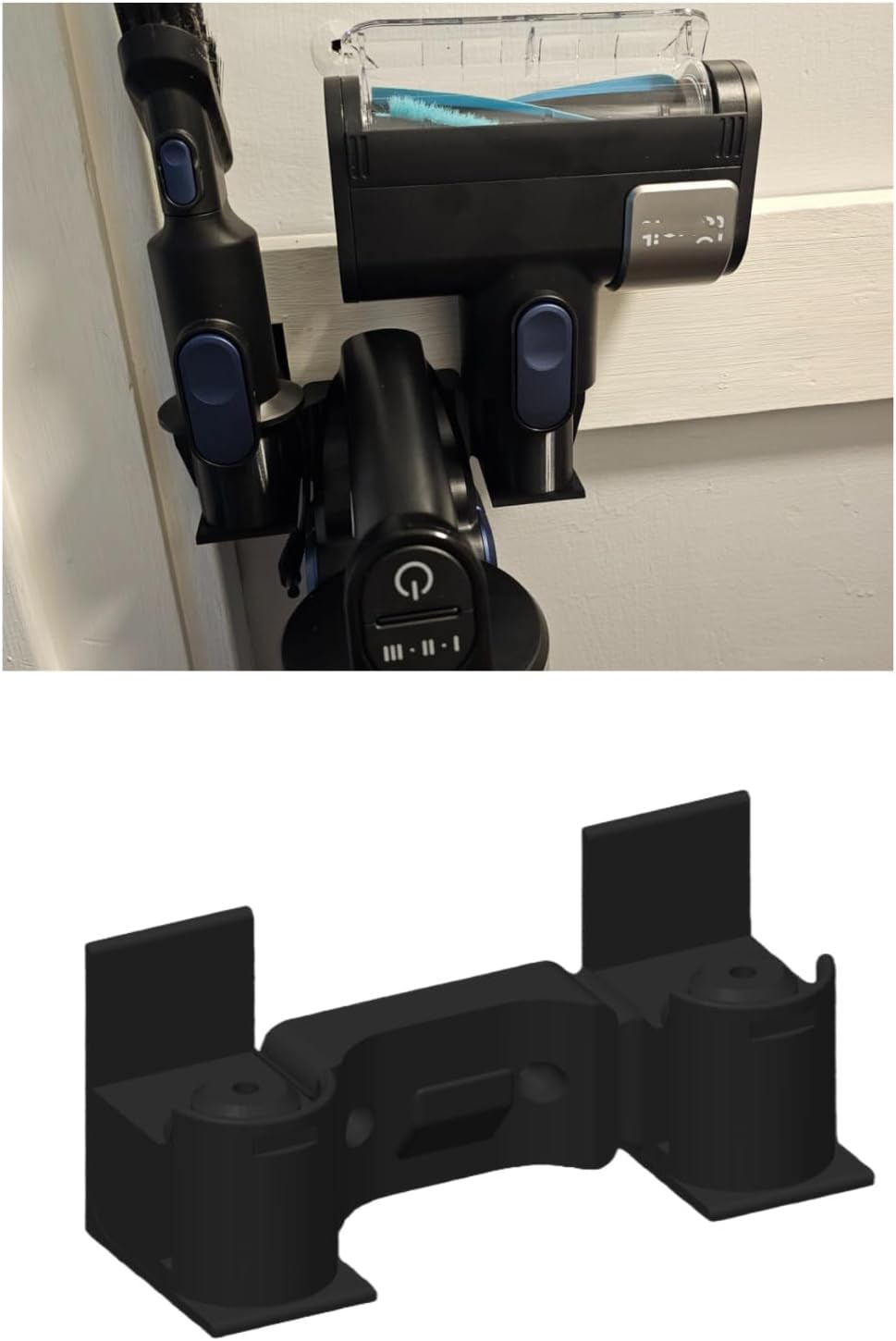 Black vacuum cleaner attachment on a white background