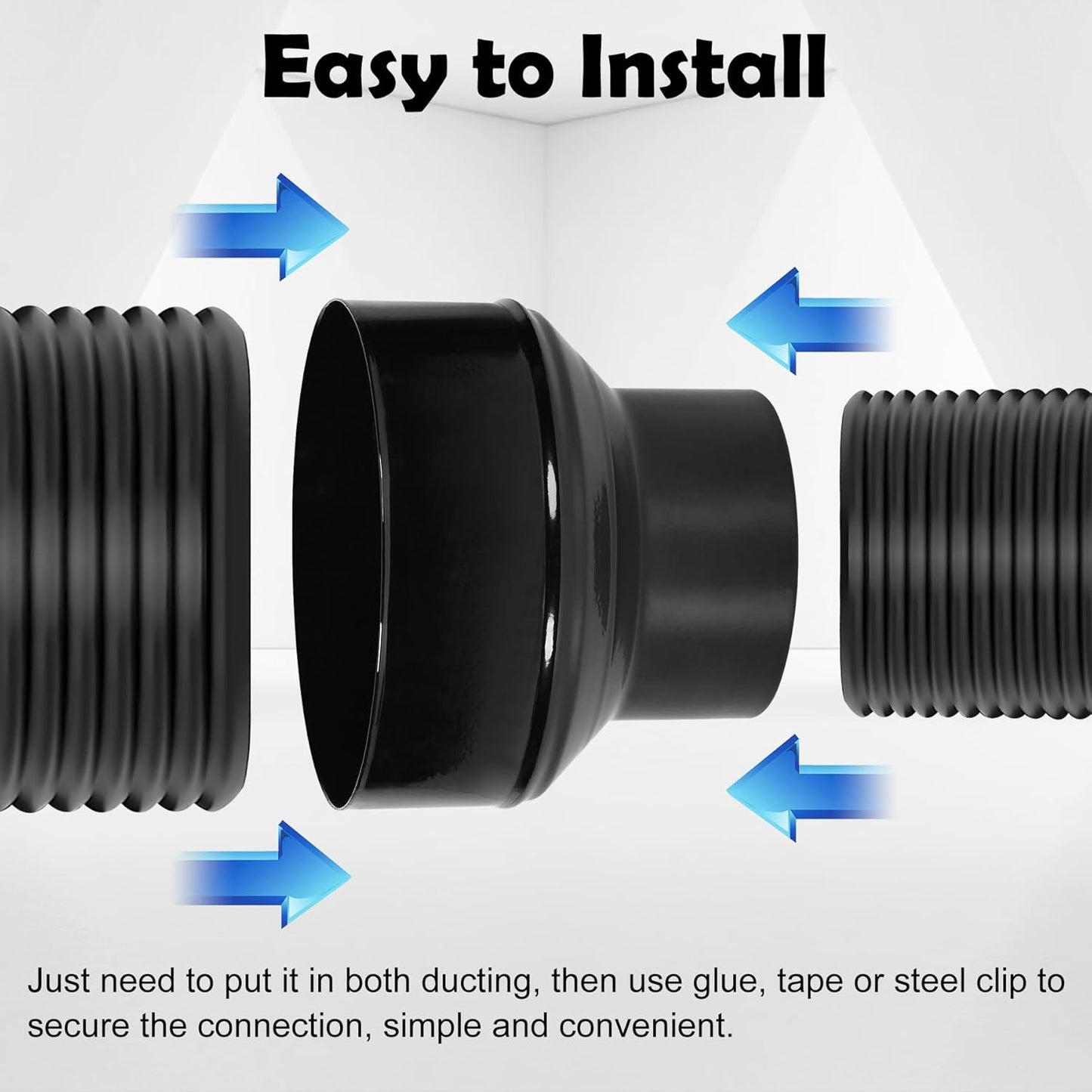 8” to 6” Duct Reducer Adapter (Compatible with AC Infinity S8)