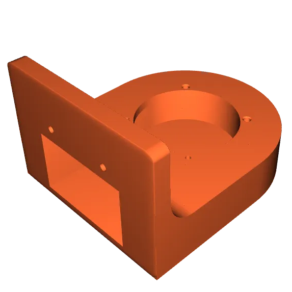 Orange plastic component on a white background