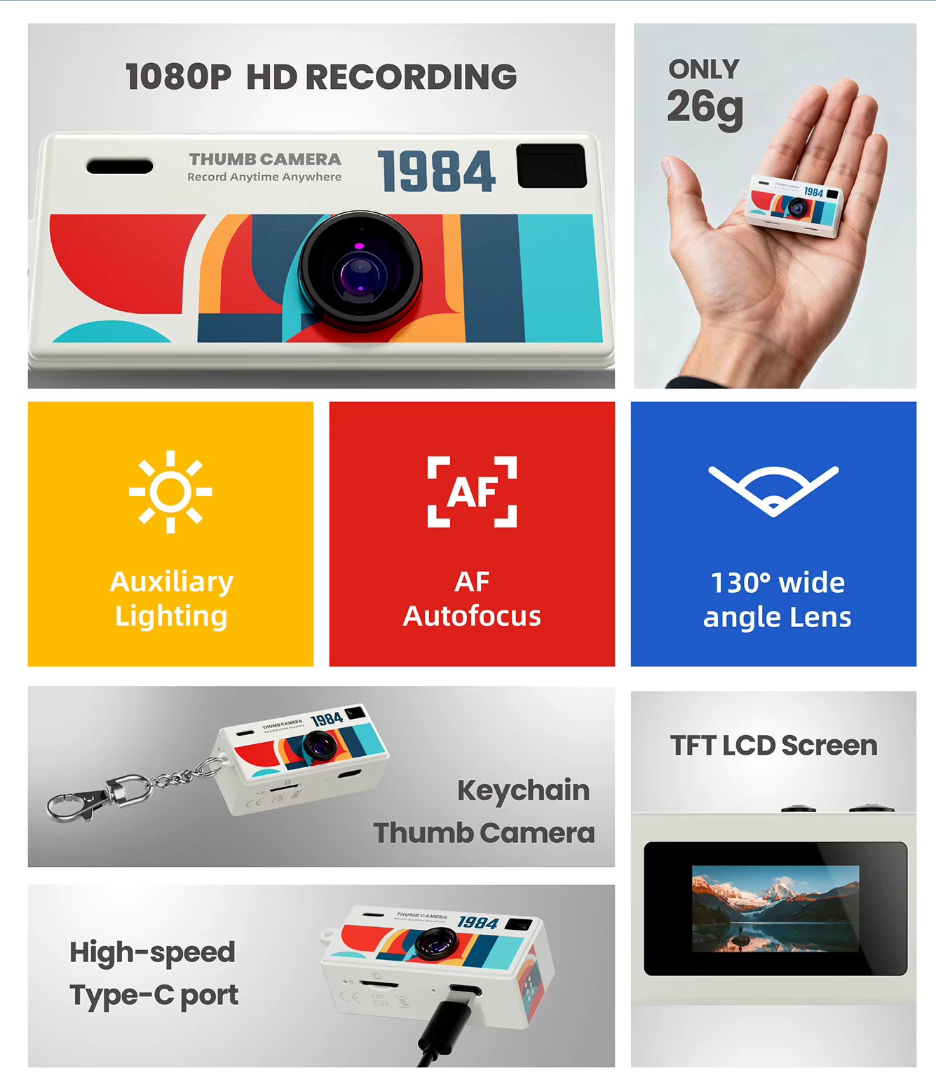 Tiny Magecam Retro Digital Keychain Camera