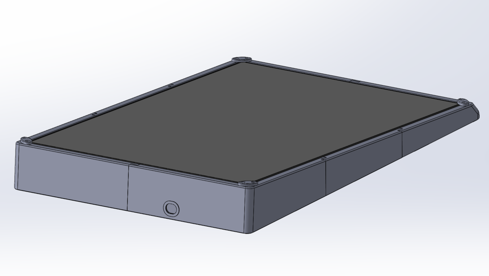3D model of a rectangular platform with a flat surface on a white background