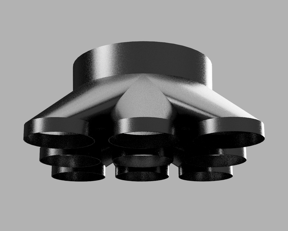 12" to 4" 9-Way Splitter Duct Connection for Woodwork Dust, Grow Tent