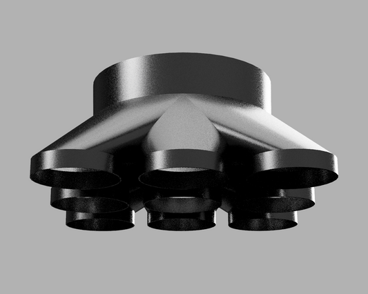 12" to 5" 9-Way Splitter Duct Connection for Woodwork Dust, Grow Tent