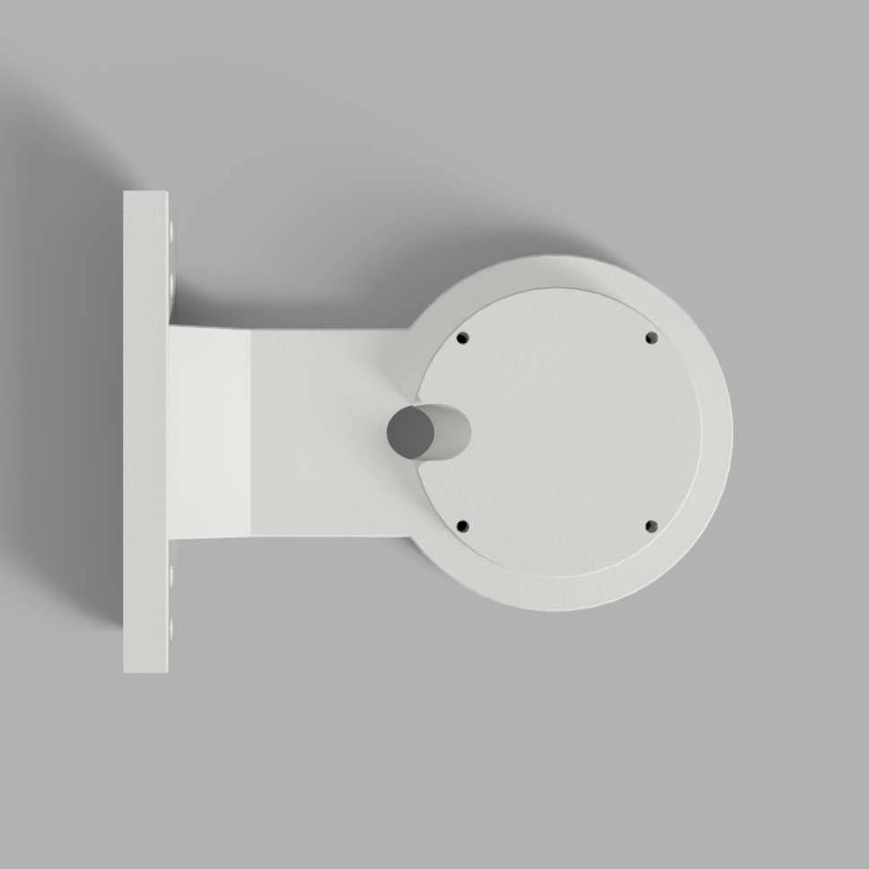 White wall-mounted bracket on a gray background