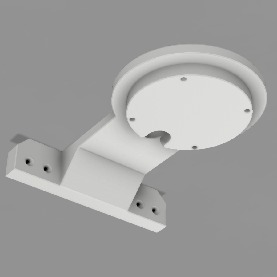 White ceiling light fixture on a gray background