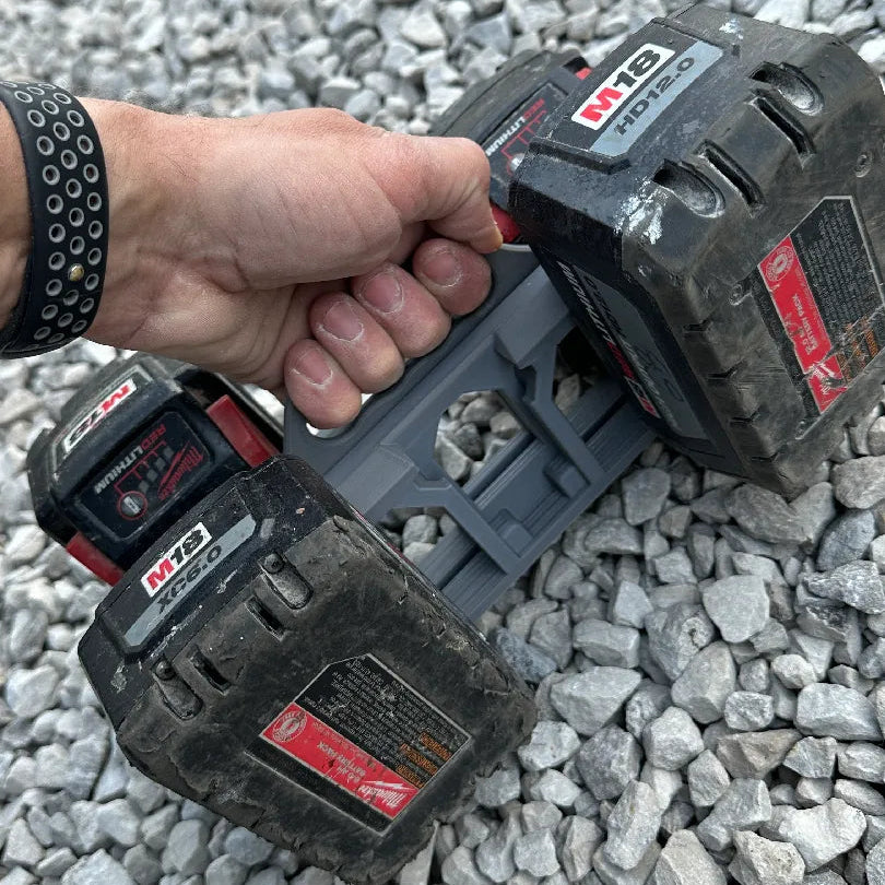 Heavy-Duty Milwaukee M18 6-Slot Battery Carrier | High-Strength Workshop Organizer