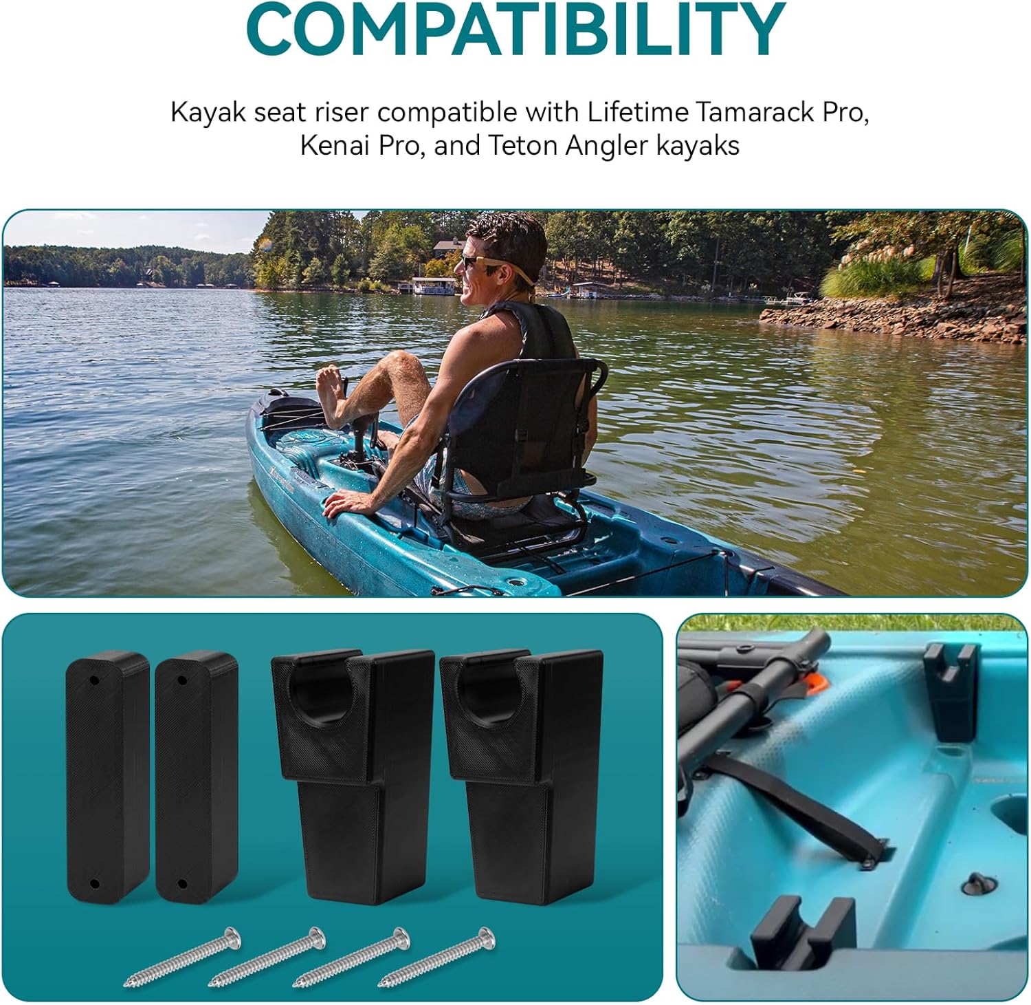 Kayak Seat Riser for Lifetime Tamarack Pro, Kenai Pro, and Teton