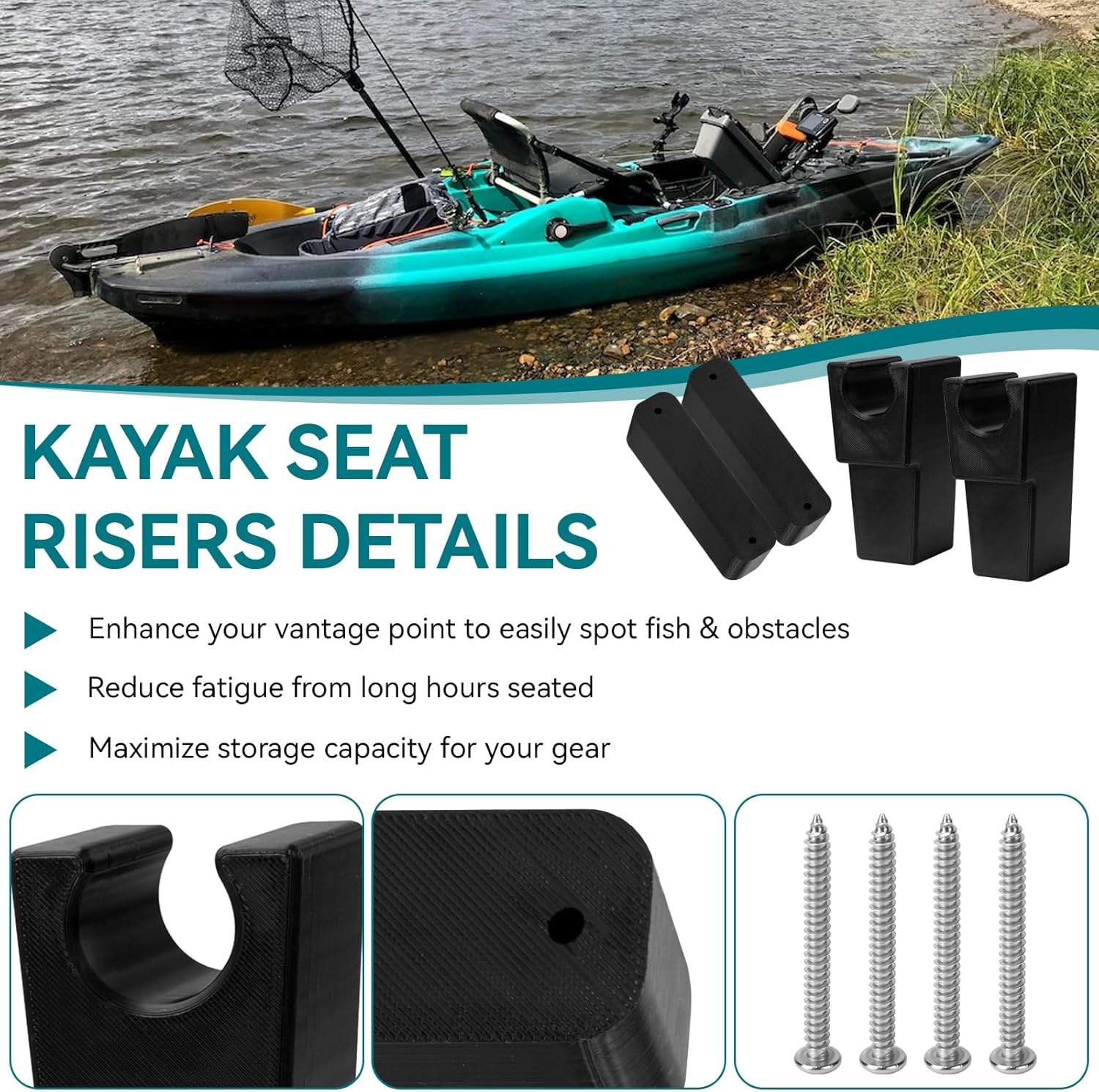 Kayak Seat Riser for Lifetime Tamarack Pro, Kenai Pro, and Teton