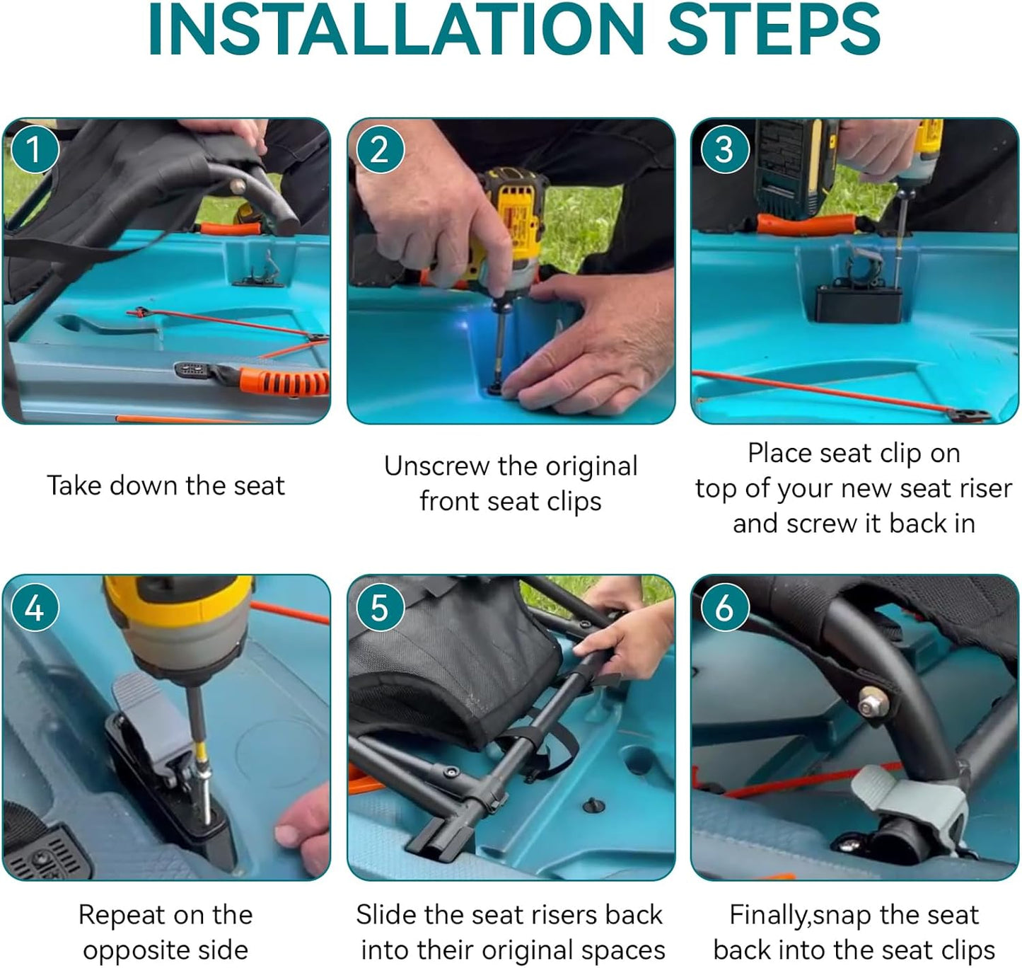 Kayak Seat Riser for Lifetime Tamarack Pro, Kenai Pro, and Teton Angler kayaks (NO SEAT INCLUDED)