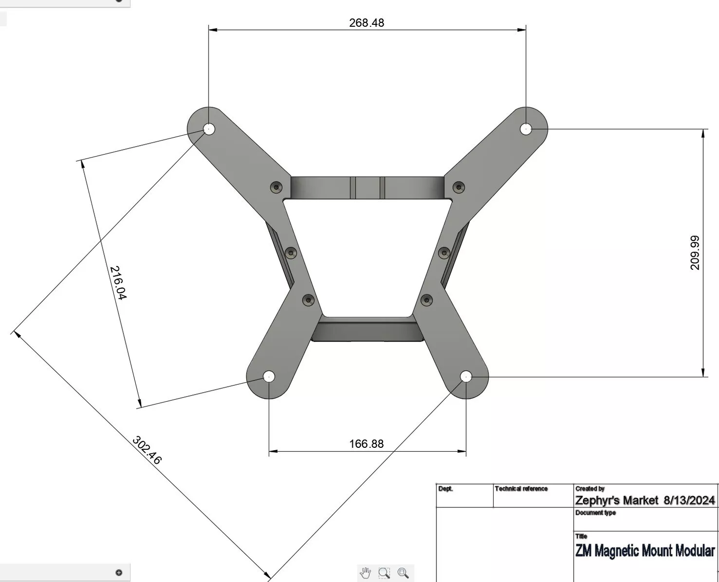 Starlink Gen 3 Magnetic Flat Mount For Boats, Slow Moving Or Stationary Applications - Made in USA